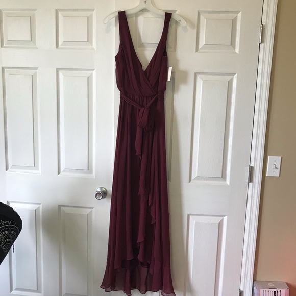 David’s Bridal Wine Bridesmaid Dress - Picture 1 of 6